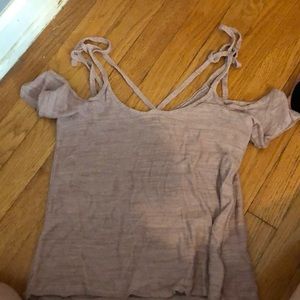 tie up strap top with shoulder gaps